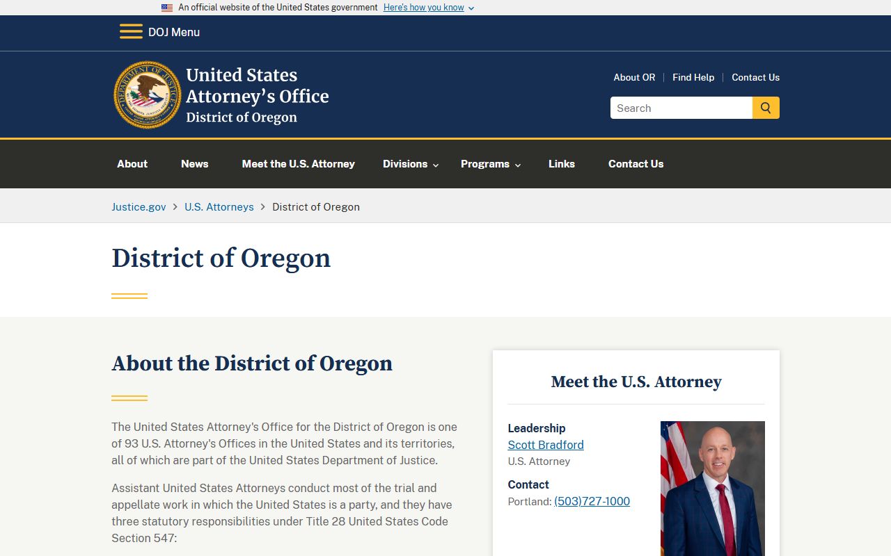 Clackamas County arrest records and court charges U.S. Attorney federal charge source