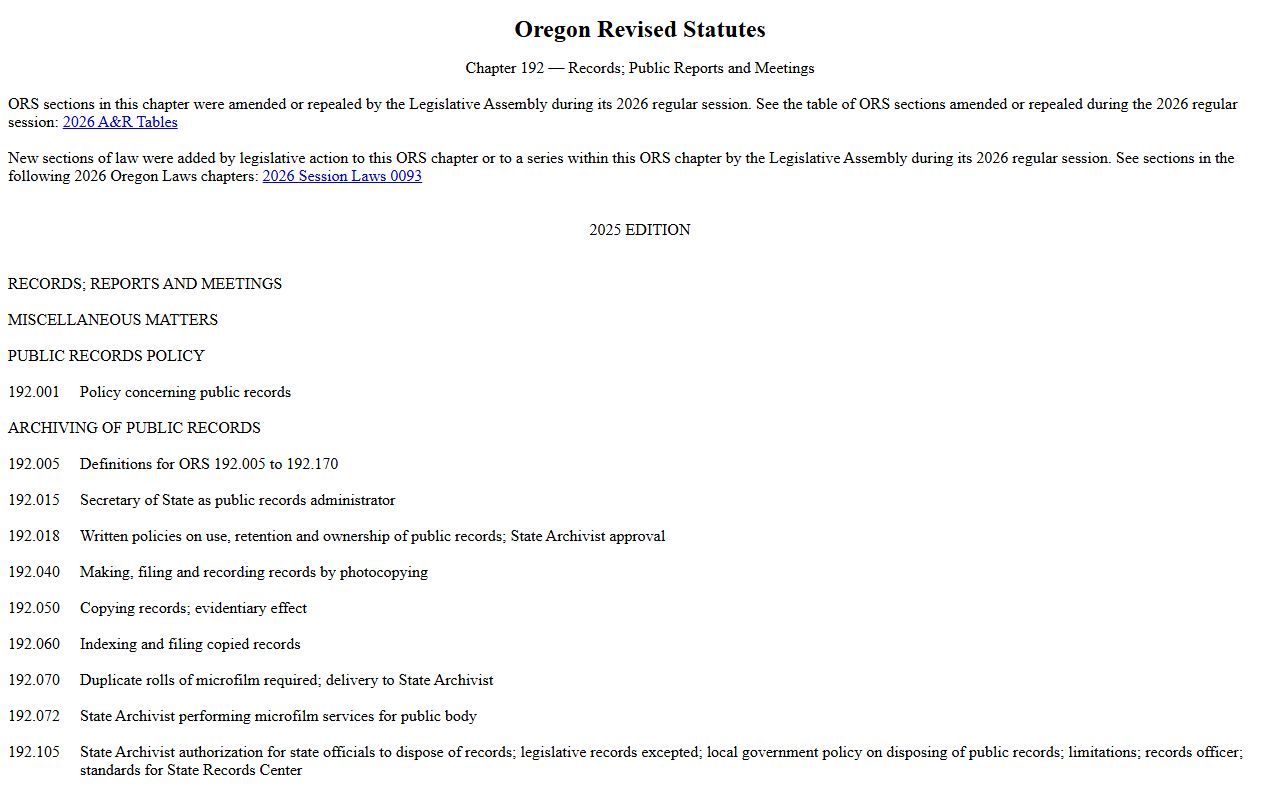 Clackamas County court records Oregon Public Records Law source