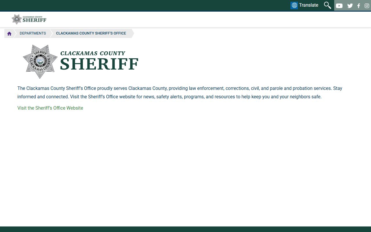 Clackamas County sheriff records and jail information